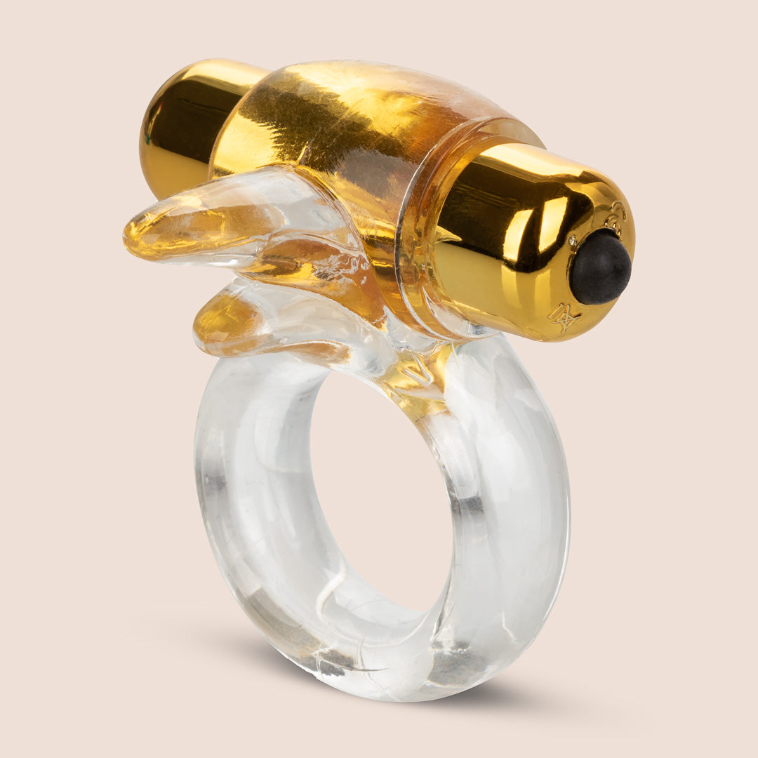 CalExotics Pure Gold Double Trouble Enhancer - Vibrating Penis Ring for Couples | Enhance Intimacy & Pleasure in the Bedroom