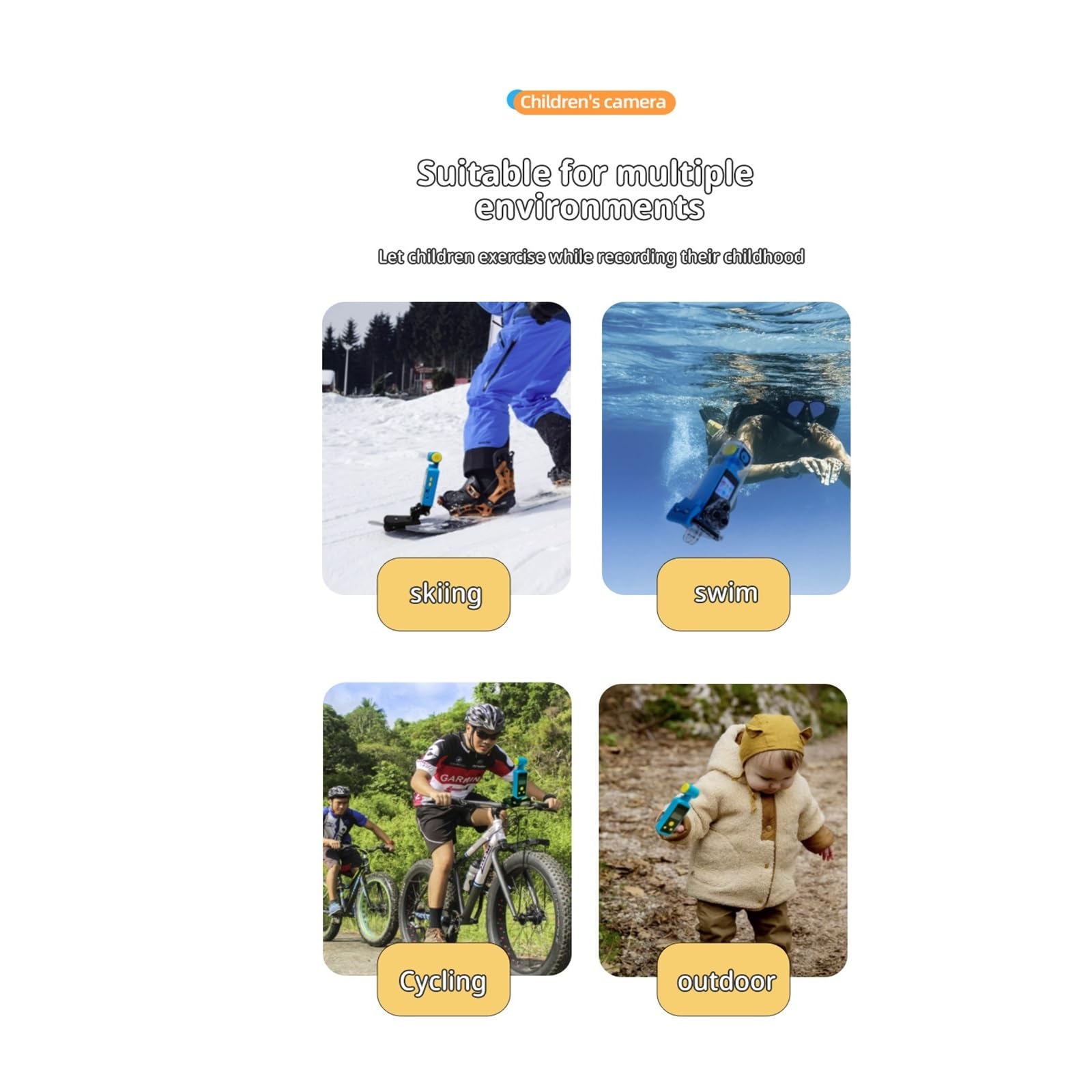MZZYG 4K Action Camera with 270° Rotating Lens & External Microphone Input - Waterproof Sports Camera for Vlogging, Diving, Cycling, and Outdoor Adventures (Black)
