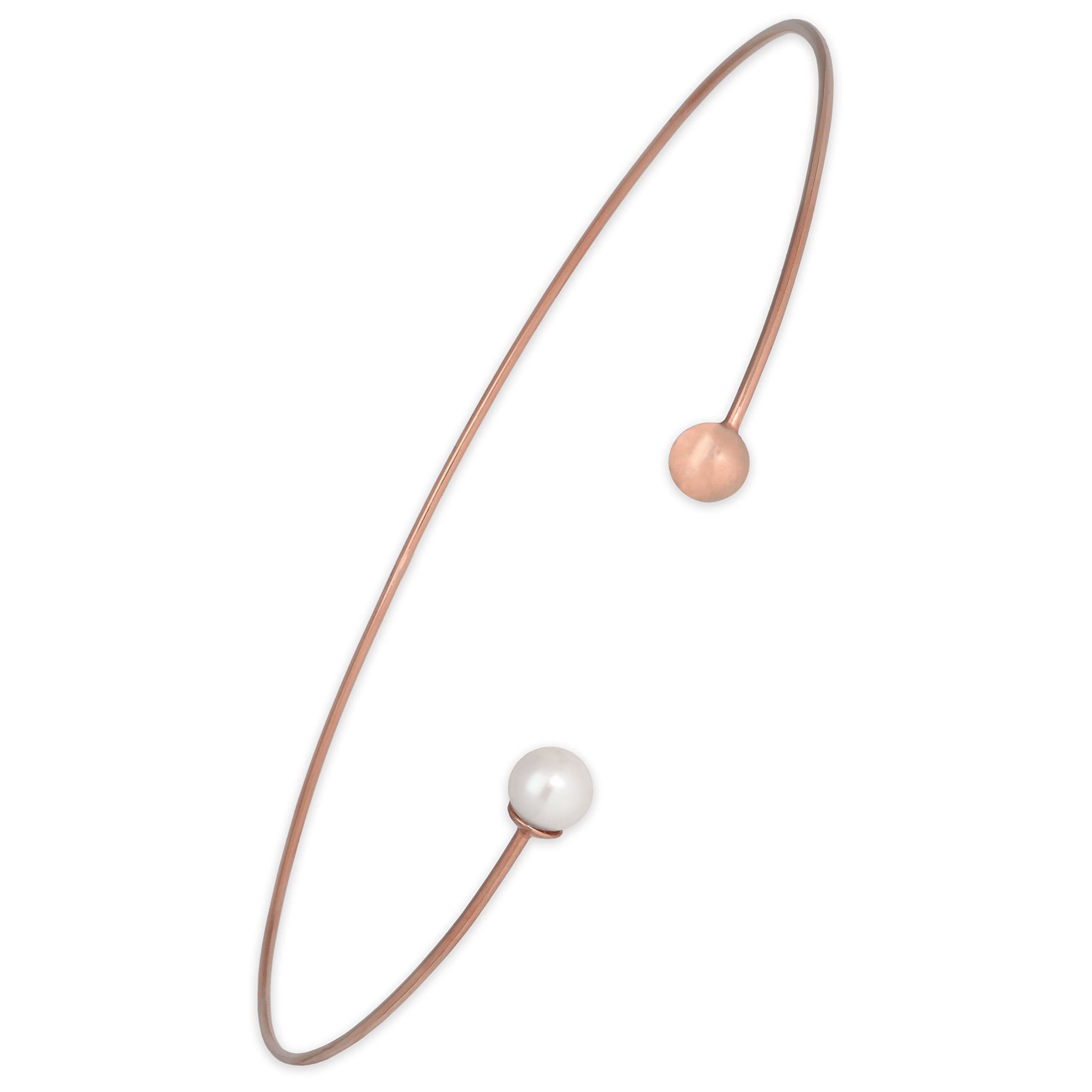 Elegant Rose Gold Pearl Choker Necklace - Minimalist Wedding & Bridal Jewelry, Mothers Day Gift for Women - Perfect for Weddings, Parties & Special Occasions