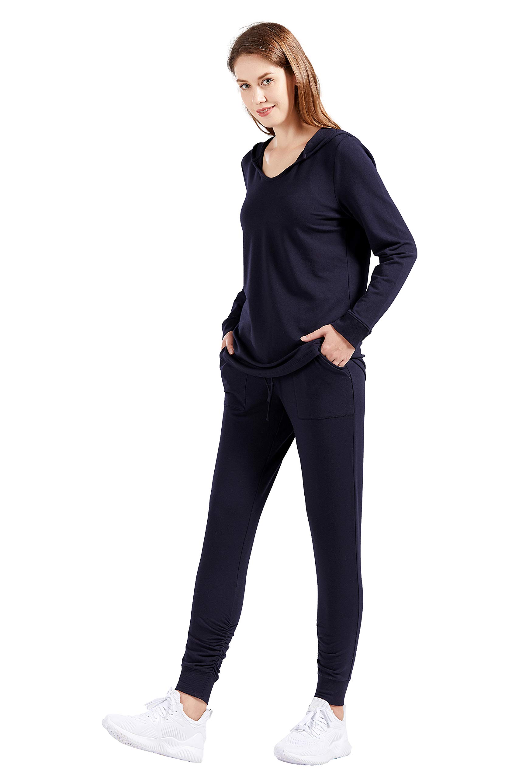 Super Soft Women's Jogger Pants with Pockets - Mid Rise Slim Fit Yoga Pants for Running, Lounge & Workout - Comfortable Athletic Leggings for Gym, Travel & Casual Wear