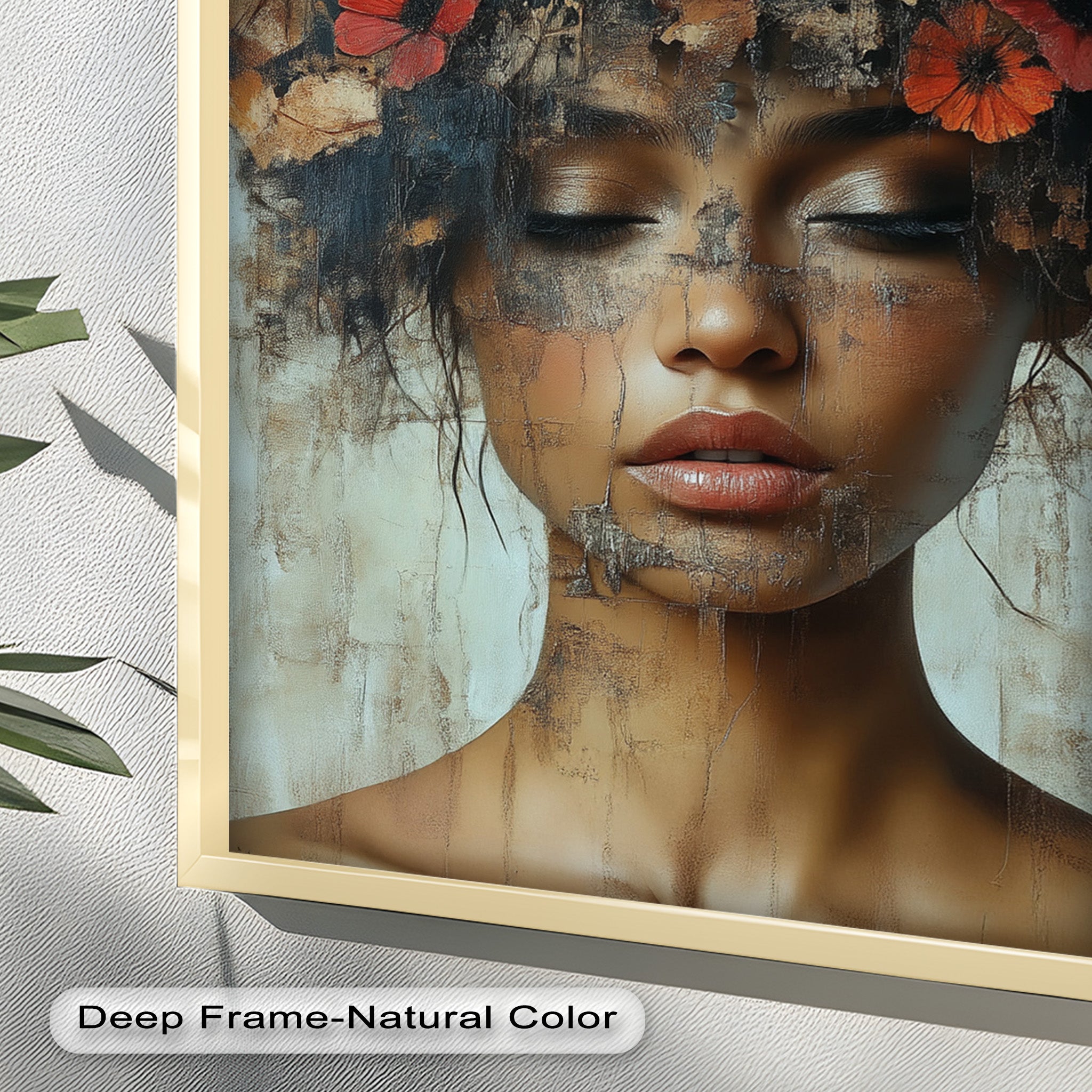 Ethereal Boho Flower Oil Painting - Autumn Reverie Wall Art for Home Decor, Living Room, Bedroom & Office | Handmade Canvas Artwork