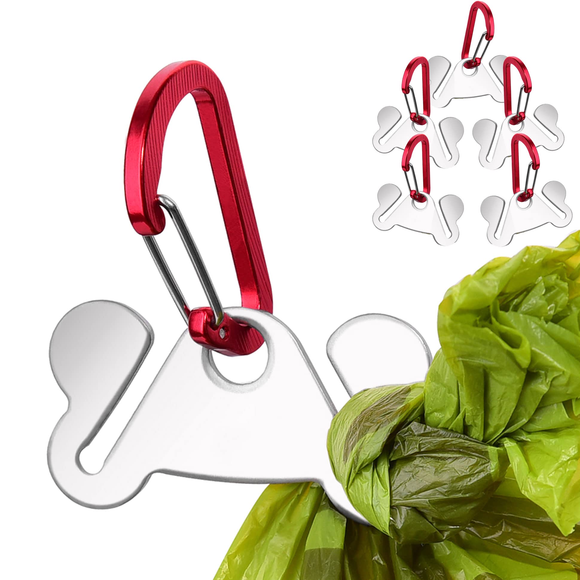 5PCS Dog Poop Bag Holder - Hands-Free Waste Bag Dispenser for Dogs, Leash Attachment, Durable & Portable for Walking, Hiking, and Outdoor Adventures