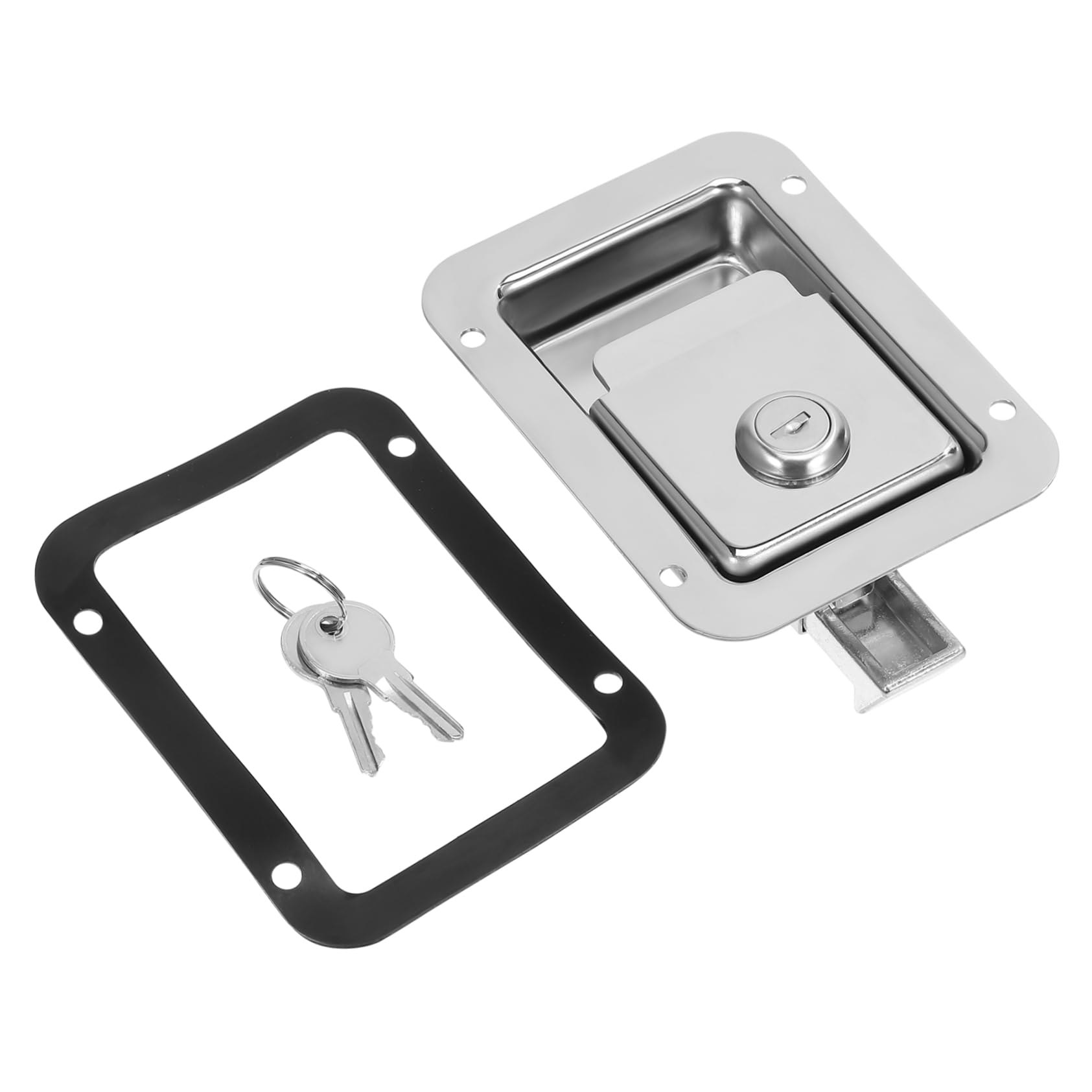 Heavy Duty Stainless Steel Flush Latch Trailer Door Handle with Lock - Durable RV Truck Toolbox Paddle Lock for Secure Storage | Perfect for RV Doors, Truck Beds, and Toolboxes