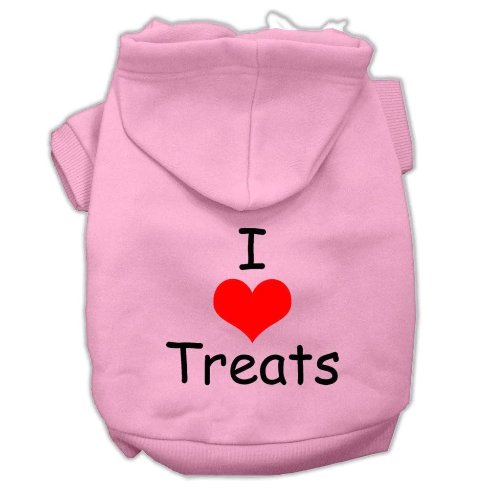 Blue 'I Love Treats' Pet Hoodie for Dogs & Cats (6-10 lbs) - Soft Screen Printed Sweater for Small Pets - Perfect for Winter Walks & Photo Shoots