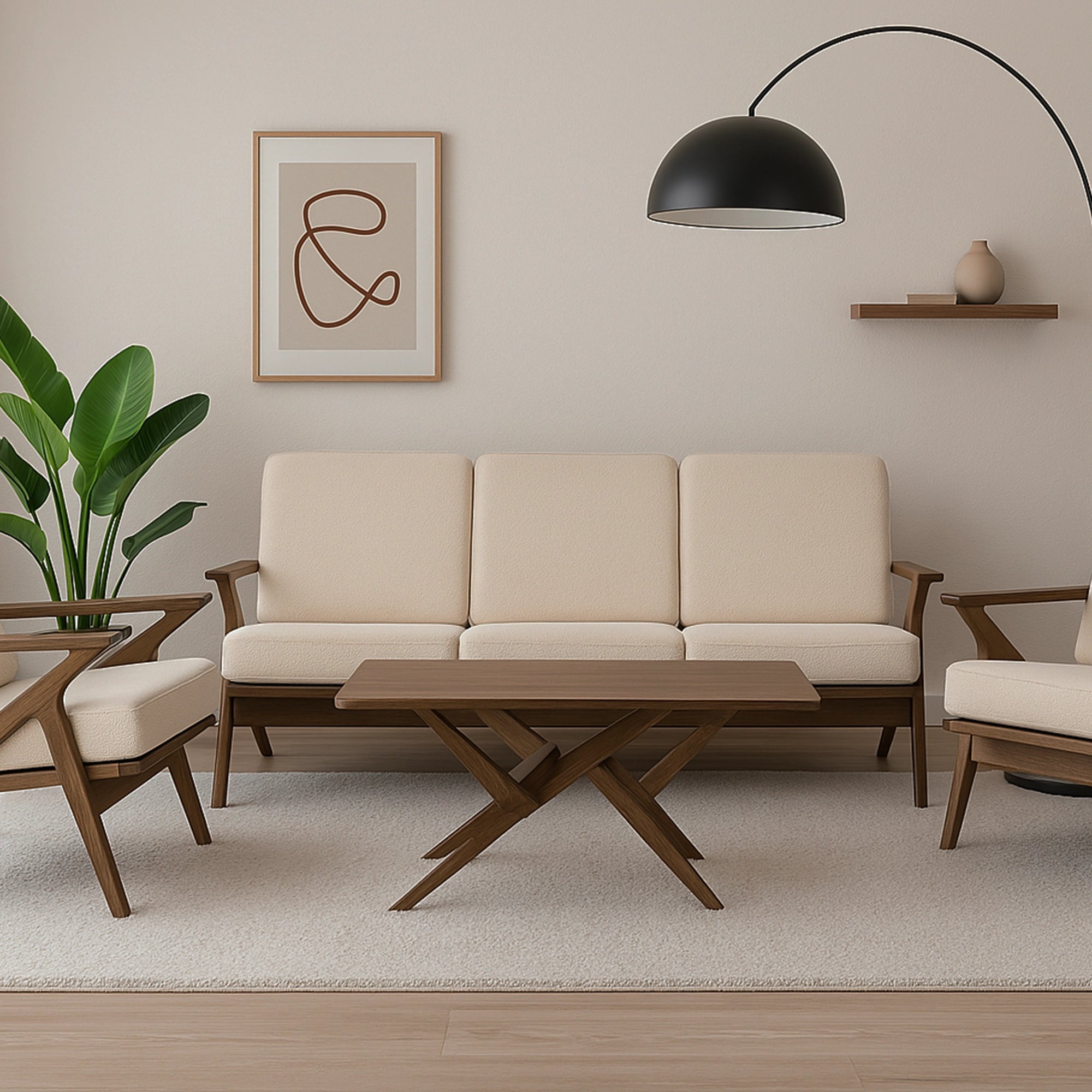 Modern Niko 3-Seater Sofa - Comfortable Fabric Couch for Living Room, Lounge & Family Gatherings