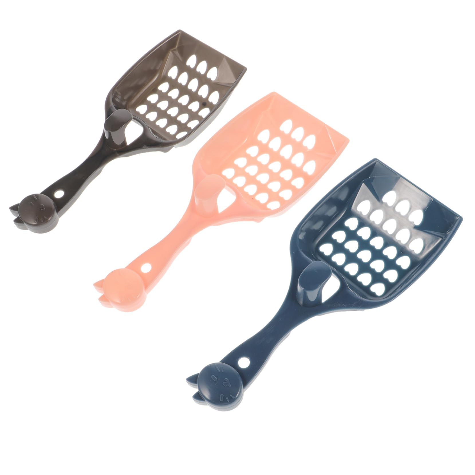 TEHAUX 3-Pack Cat Litter Scoop Set - Durable Plastic Pet Waste Shovel for Cats & Dogs - Pooper Scooper for Litter Box, Sand, and Outdoor Cleanup - Easy to Use & Clean (Assorted Colors) - Perfect for Home, Travel, and Multi-Pet Households