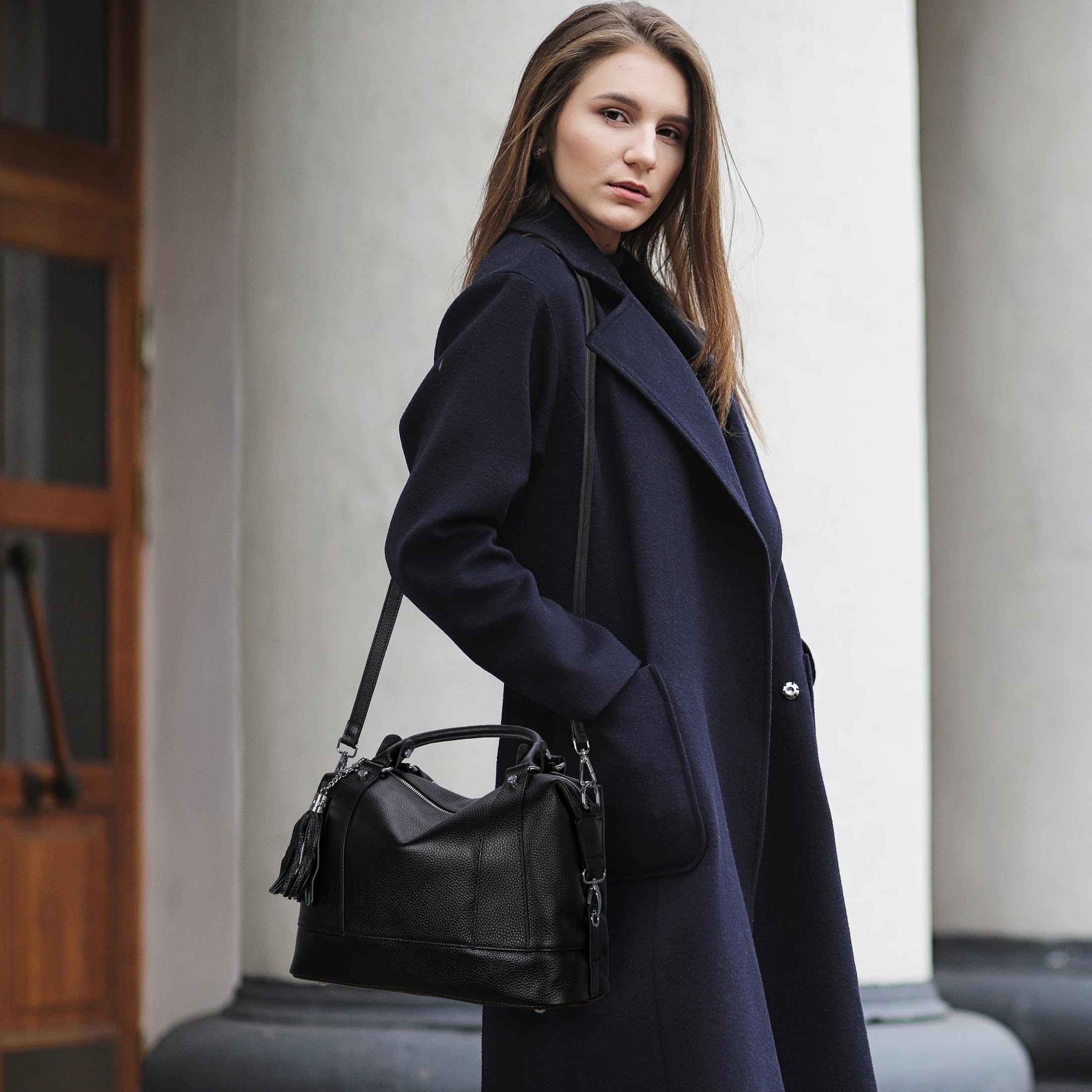 Stylish HESHE Leather Purses & Handbags for Women - Shoulder Tote, Hobo, Crossbody & Top Handle Bags - Perfect for Work, Travel & Everyday Use