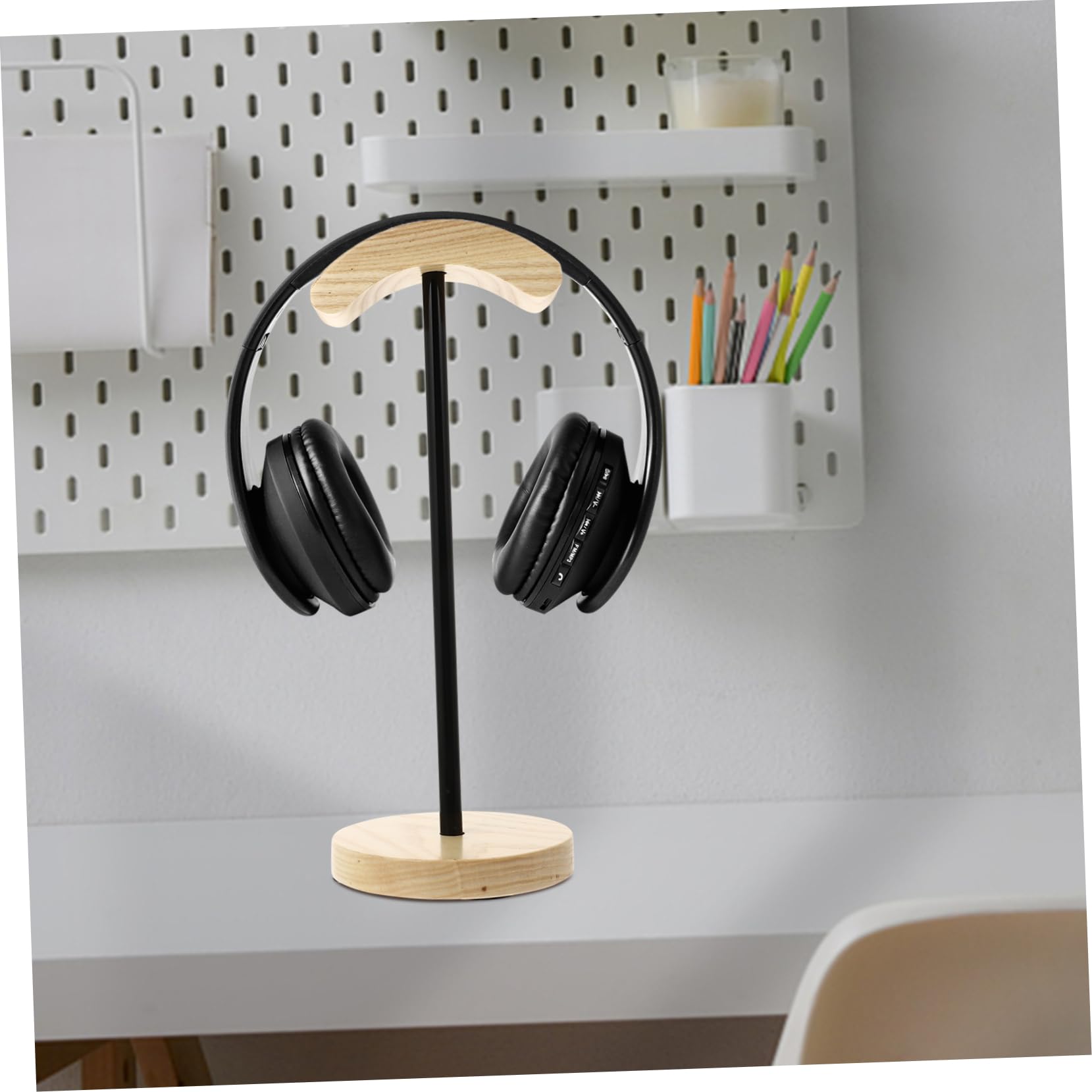 Premium Wooden Headphone Stand Holder - Universal Hanging Organizer for Gaming Headsets, Earphones & Audio Accessories - Perfect for Home, Office & Gaming Setup