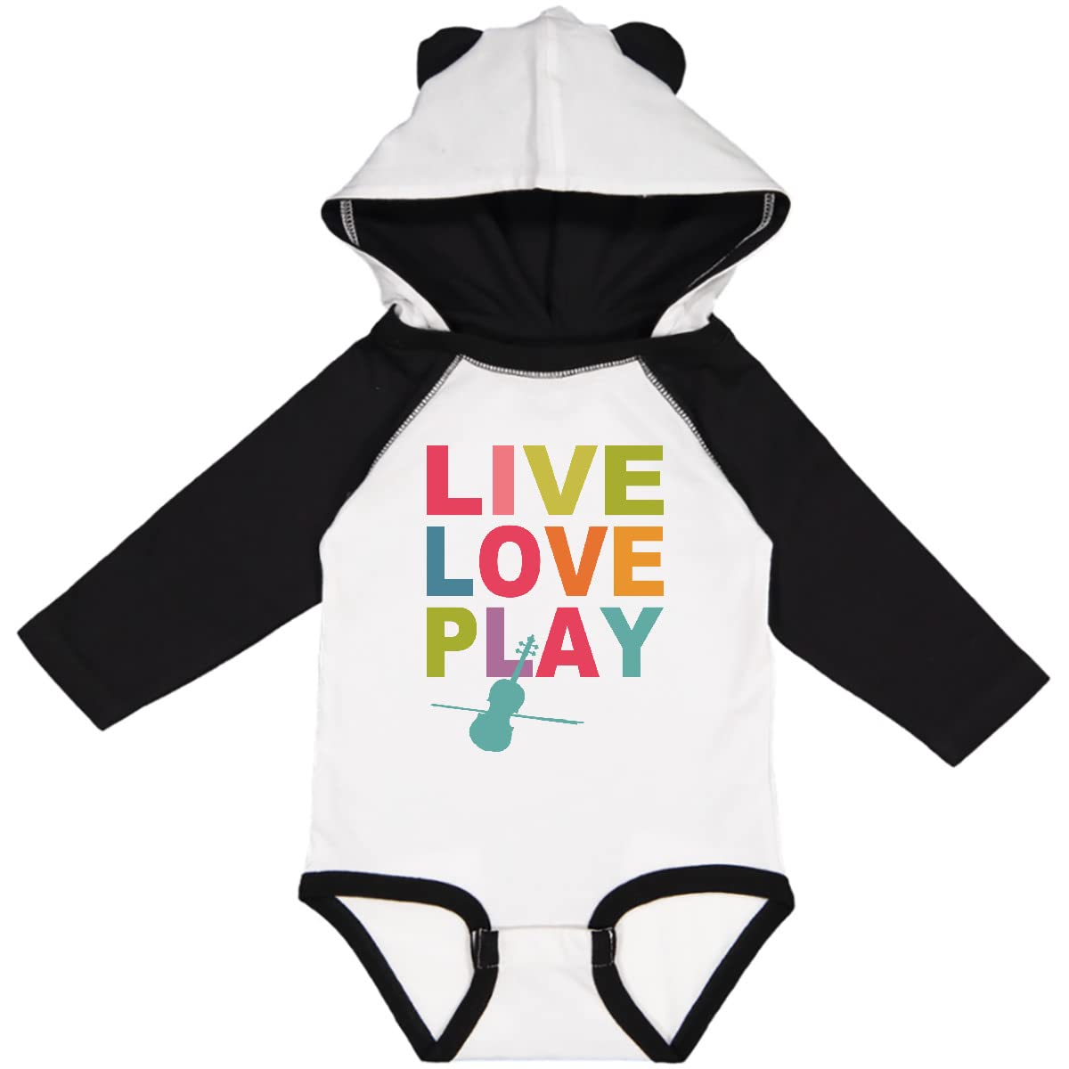Inktastic Live Love Play Violin Long Sleeve Baby Bodysuit - Soft & Comfortable Musical Onesie for Newborns & Infants - Perfect for Family Photos, Music Lovers & Gift Giving