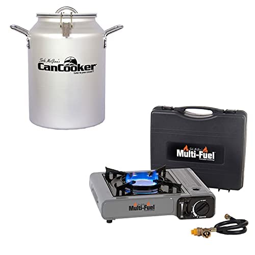 CanCooker CC-001-CN 4 Gallon Portable Multi-Fuel Convection Steam Cooker with Single Burner & Carry Case - Perfect for Camping, Tailgating, and Outdoor Cooking for 20 People