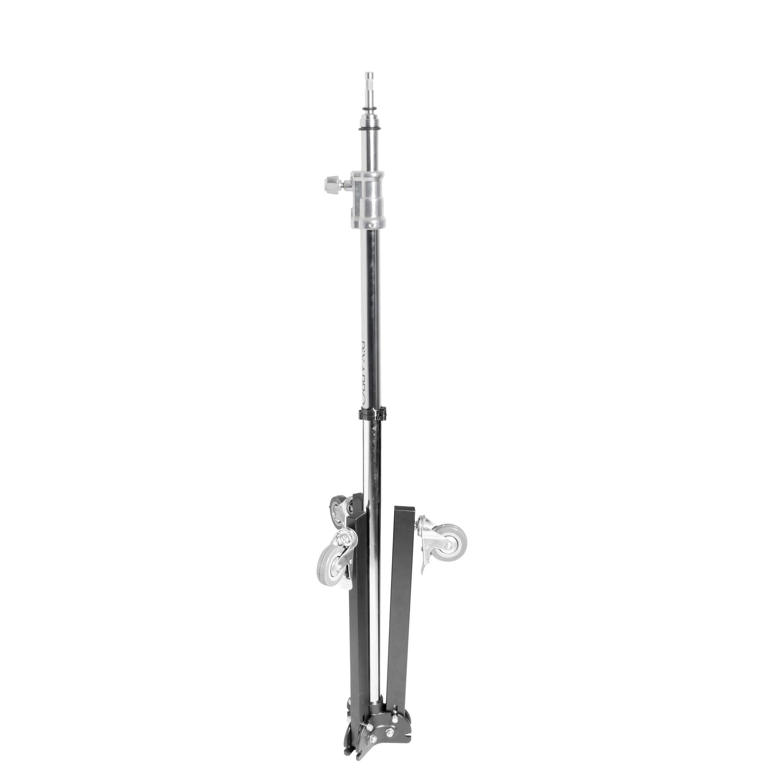 Heavy Duty Chrome Stainless Steel Rolling Base Boom Stand - Professional Microphone Stand with Wheels for Studio, Stage, and Live Performances