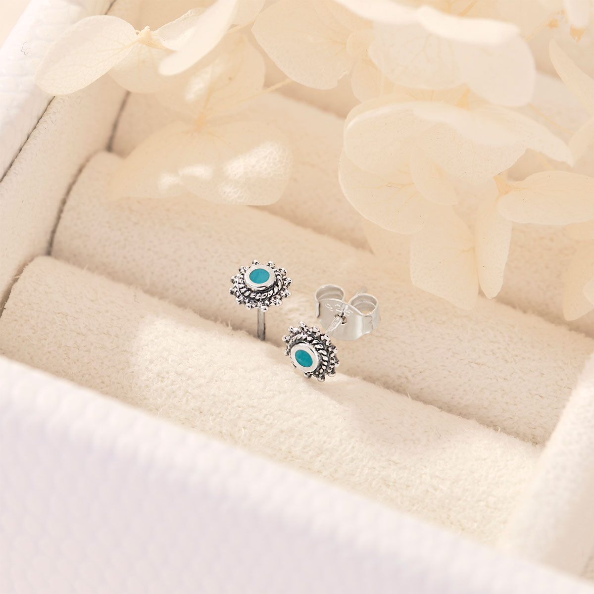 Kuta Sunset Turquoise Stud Earrings for Women - Boho Chic Handmade Jewelry for Casual & Party Wear