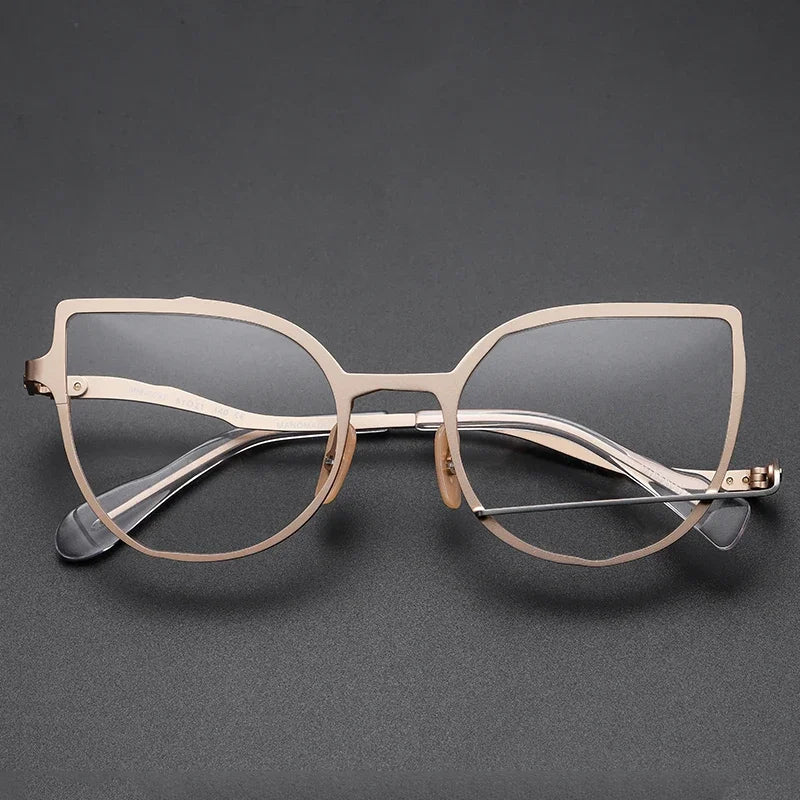 Aror Unisex Full Rim Square Cat Eye Alloy Eyeglasses Frame 49431 - Stylish & Lightweight for Work, Reading & Fashion Accessories