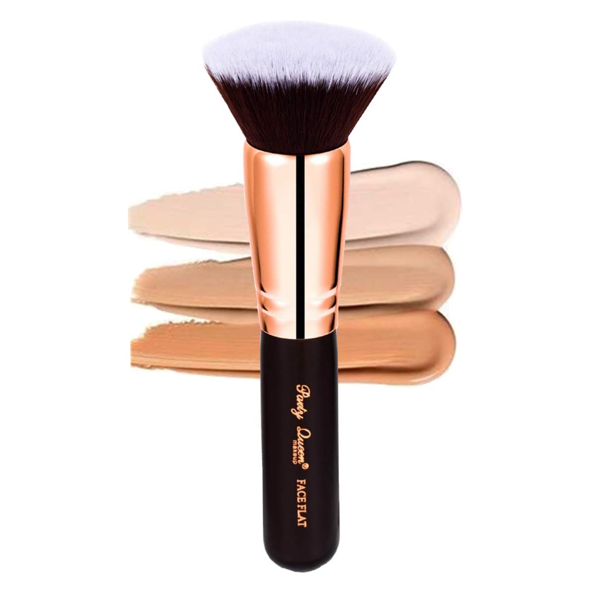 Premium Synthetic Kabuki Makeup Brush for Liquid, Cream, Powder & Mineral Foundation - Soft Flat Top Stippling Brush for Flawless Blending & Buffing (Rose Gold) - Perfect for Professional Makeup Artists & Everyday Beauty Routine