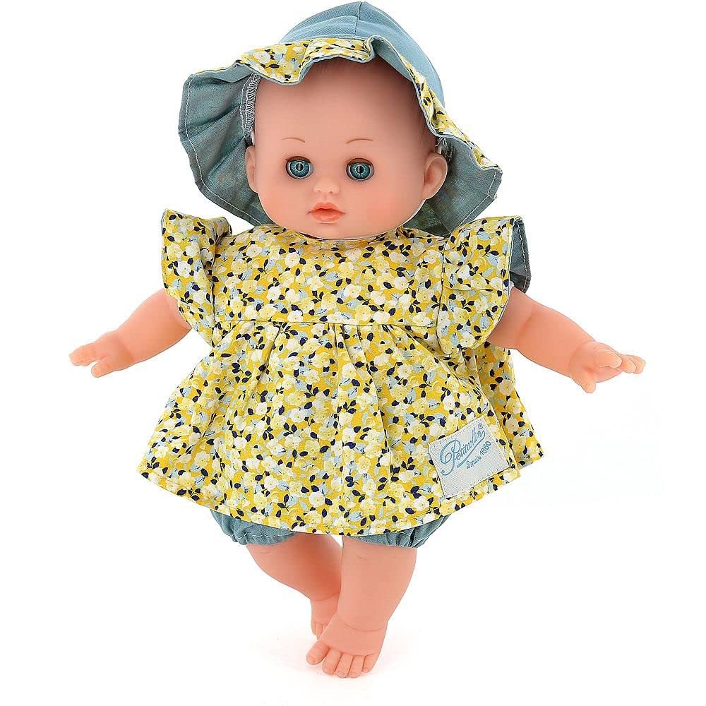 Petitcollin Écolo Doll 28 cm Bouton d'Or - Eco-Friendly French Cloth Doll for Kids | Perfect for Nursery Decor, Collectibles & Gift Giving