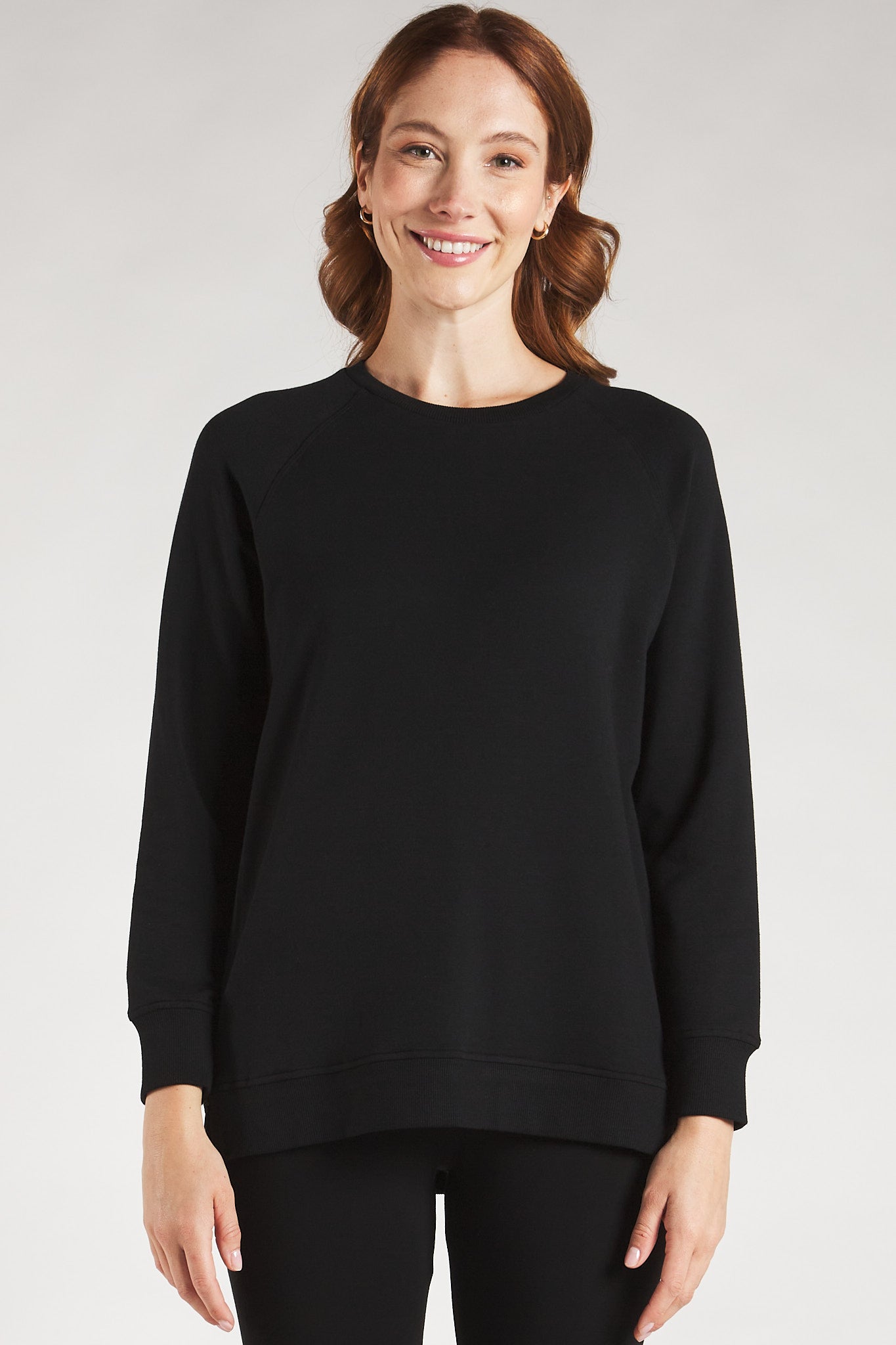 Kamea Women's Side Zip Bamboo Fleece Sweatshirt - Soft Eco-Friendly Pullover Hoodie for Casual Wear & Lounge Comfort - Black