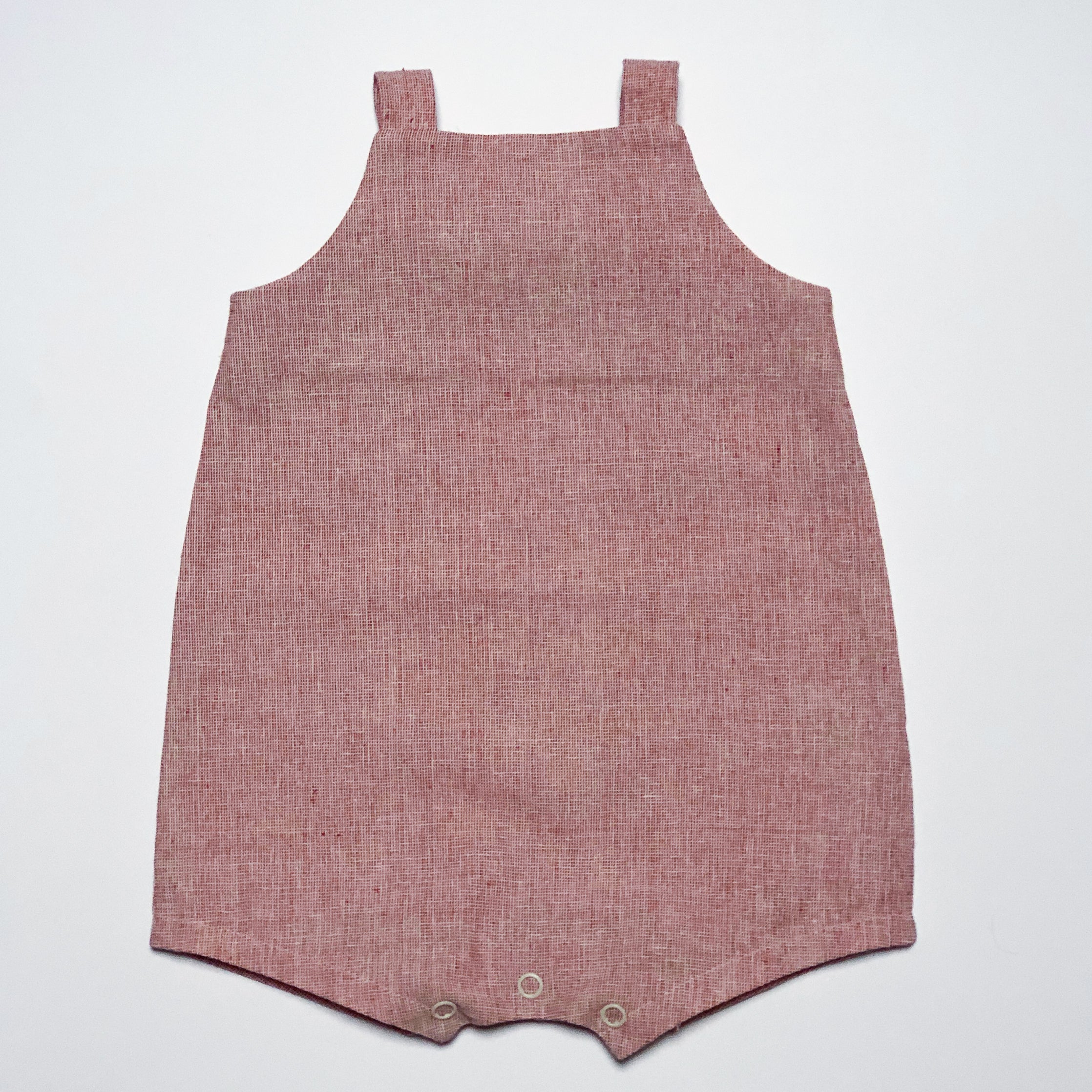 Red Linen Knotted Shortall - Stylish Summer Romper for Women | Perfect for Beach Outings, Picnics & Casual Wear