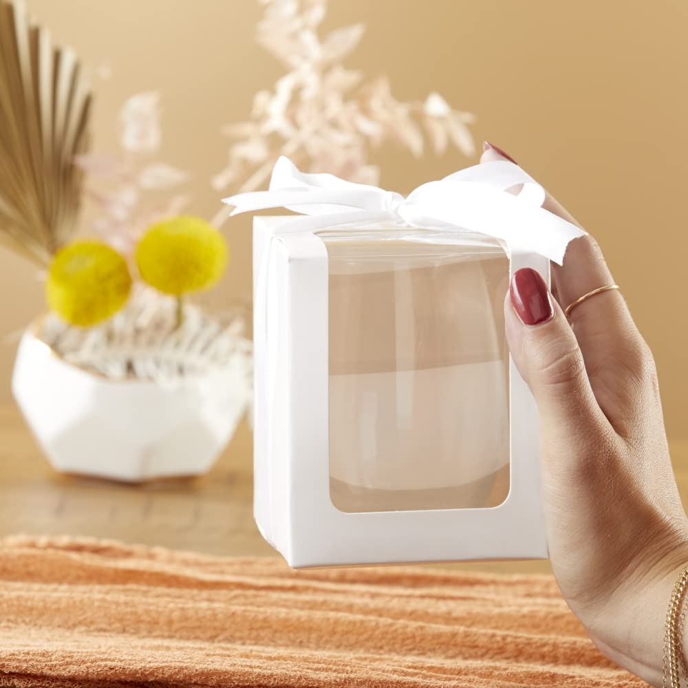 Kate Aspen 12-Pack White 9-Ounce Stemless Wine Glass Gift Boxes - Perfect for Weddings, Parties & Corporate Events