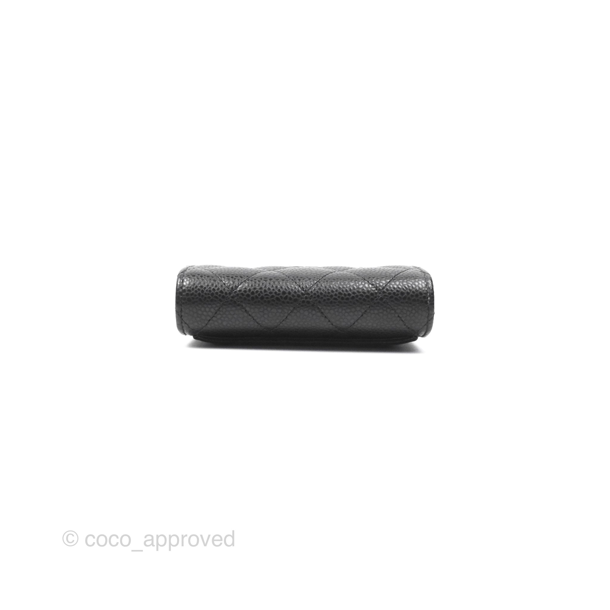 Chanel Caviar Quilted Flap Card Holder Wallet in Black with Gold Hardware - Perfect for Everyday Luxury & Gift Giving