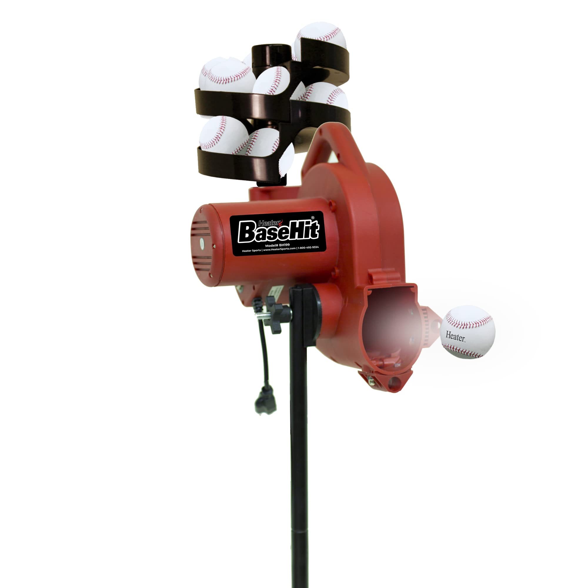 Heater Sports Base Hit Lite & Real Baseball Pitching Machine - Perfect for All Ages | Improve Hitting & Fielding Skills | Ideal for Backyard Practice, Team Training & Baseball Drills