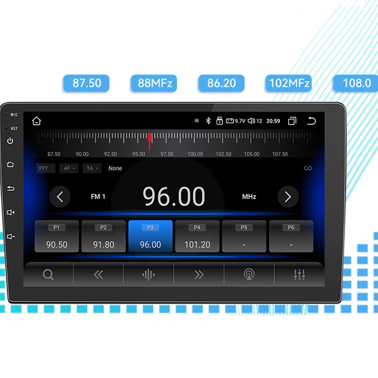 10 Inch Android Car Stereo with Wireless CarPlay & Android Auto | Double Din 2.5D Touchscreen | FM/Bluetooth/Wi-Fi Audio Receiver | Perfect for Hands-Free Calling & Music Streaming in Your Vehicle