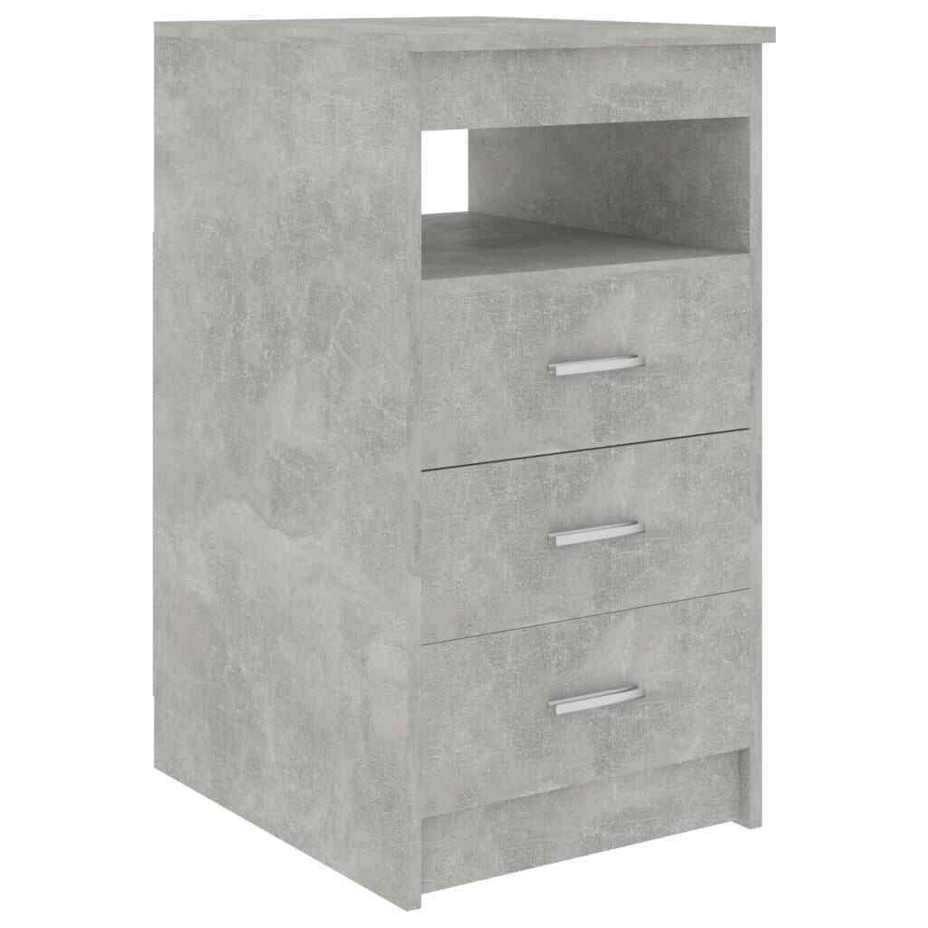 GKOMMERK Office Storage Cabinet - 3-Drawer Organizer, Concrete Gray Chipboard for Home & Office Organization | Perfect for Files, Stationery & Office Supplies Storage