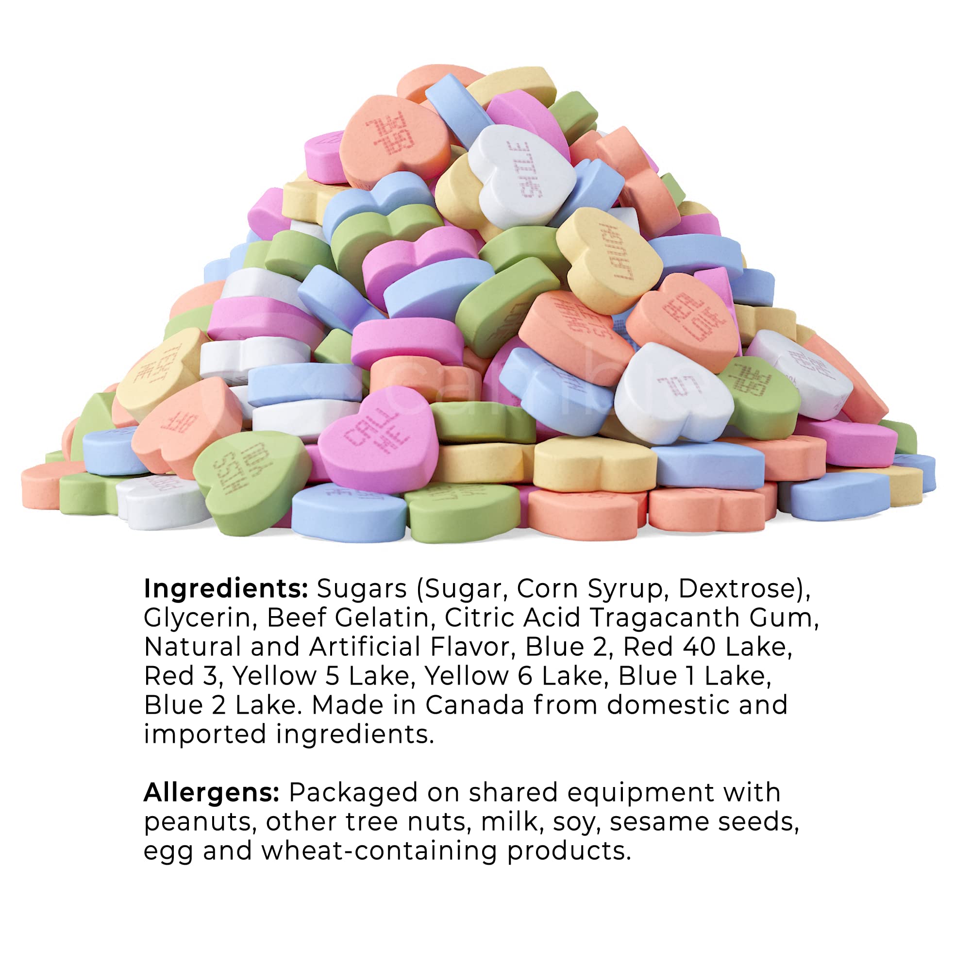 Cambie Small Conversation Hearts - 2 lbs Bulk Pastel Valentine's Candy with Fruity & Mint Flavors | Colorful Sweet Treats for Valentine's Day, Weddings, Party Favors & Classroom Rewards