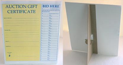 10-Pack Auction Gift Certificates with Bidding Easels - Perfect for Charity Events, Fundraisers & Silent Auctions