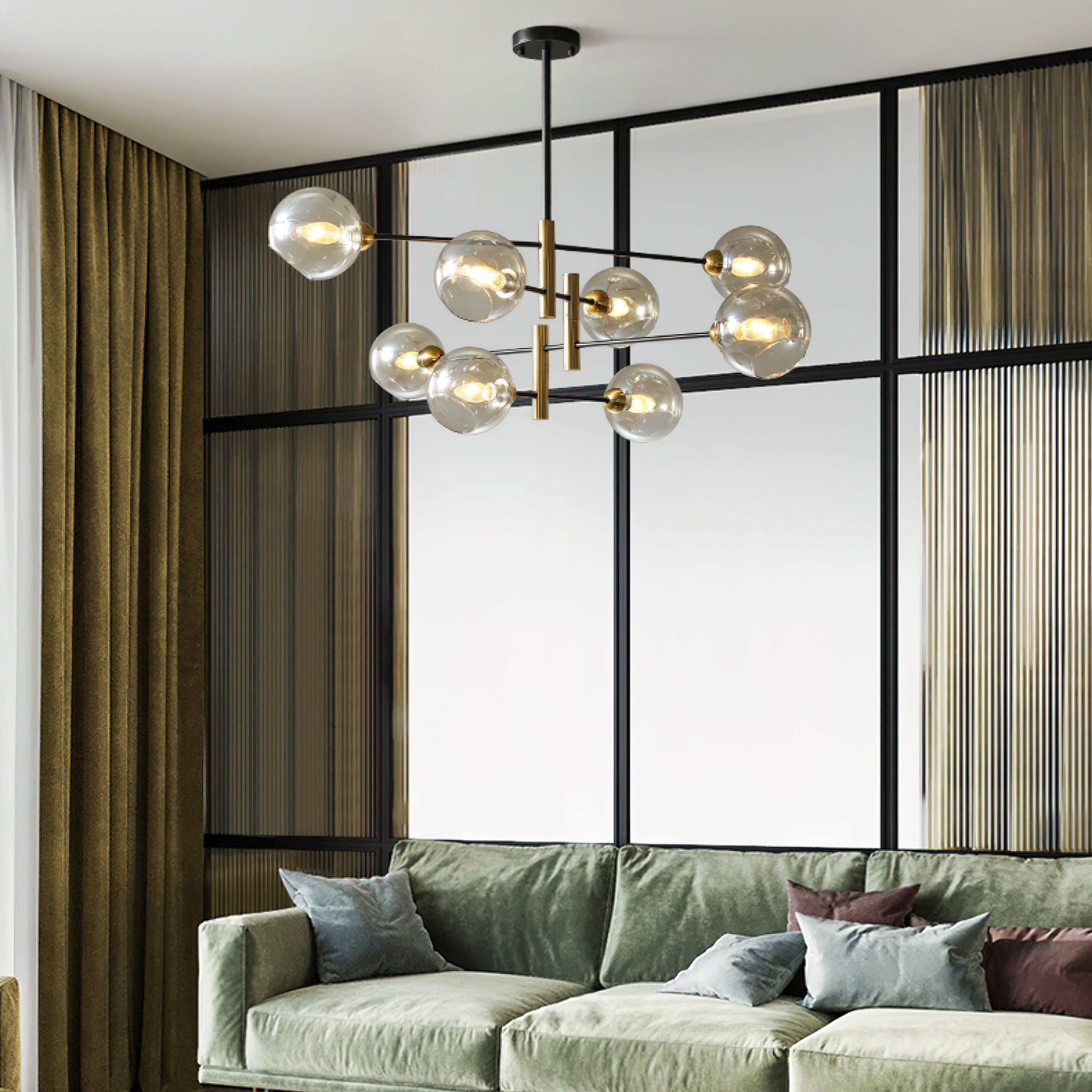 Modern Branch Light Ball Chandelier - Elegant Crystal Glass Pendant Lighting Fixture for Dining Room, Living Room, Bedroom Decor | Perfect for Home, Hotel, Restaurant Interior Design