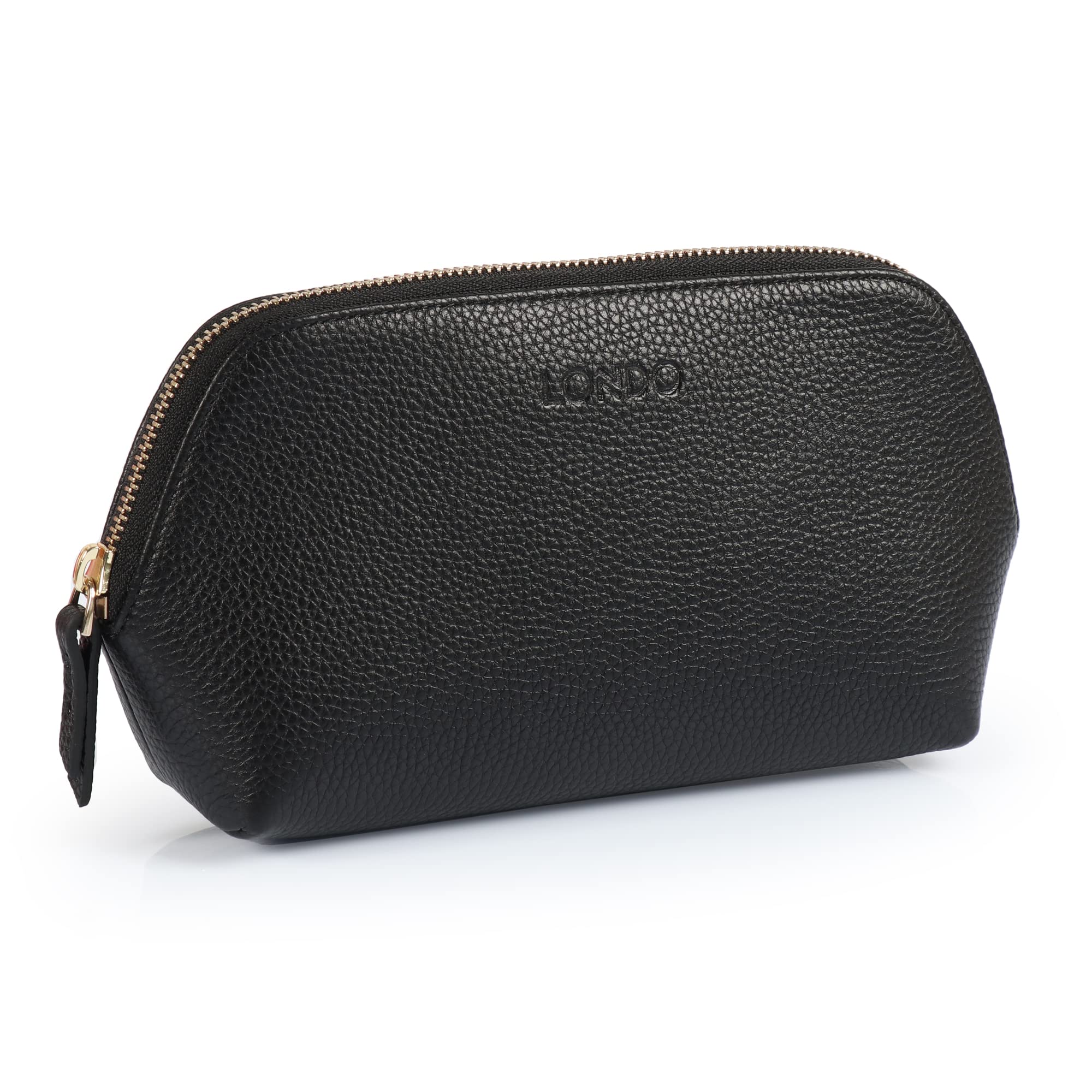 Genuine Leather Makeup Bag for Women - Waterproof Cosmetic Pouch & Travel Toiletry Organizer, Luxury Clutch for Makeup Brushes, Jewelry & Essentials | Perfect for Travel, Gym, Daily Use & Gift