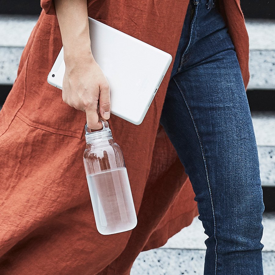 Kinto Clear 17 oz Water Bottle - BPA-Free, Leak-Proof Stainless Steel Insulated Tumbler for Hot & Cold Drinks - Perfect for Office, Gym, Hiking and Travel