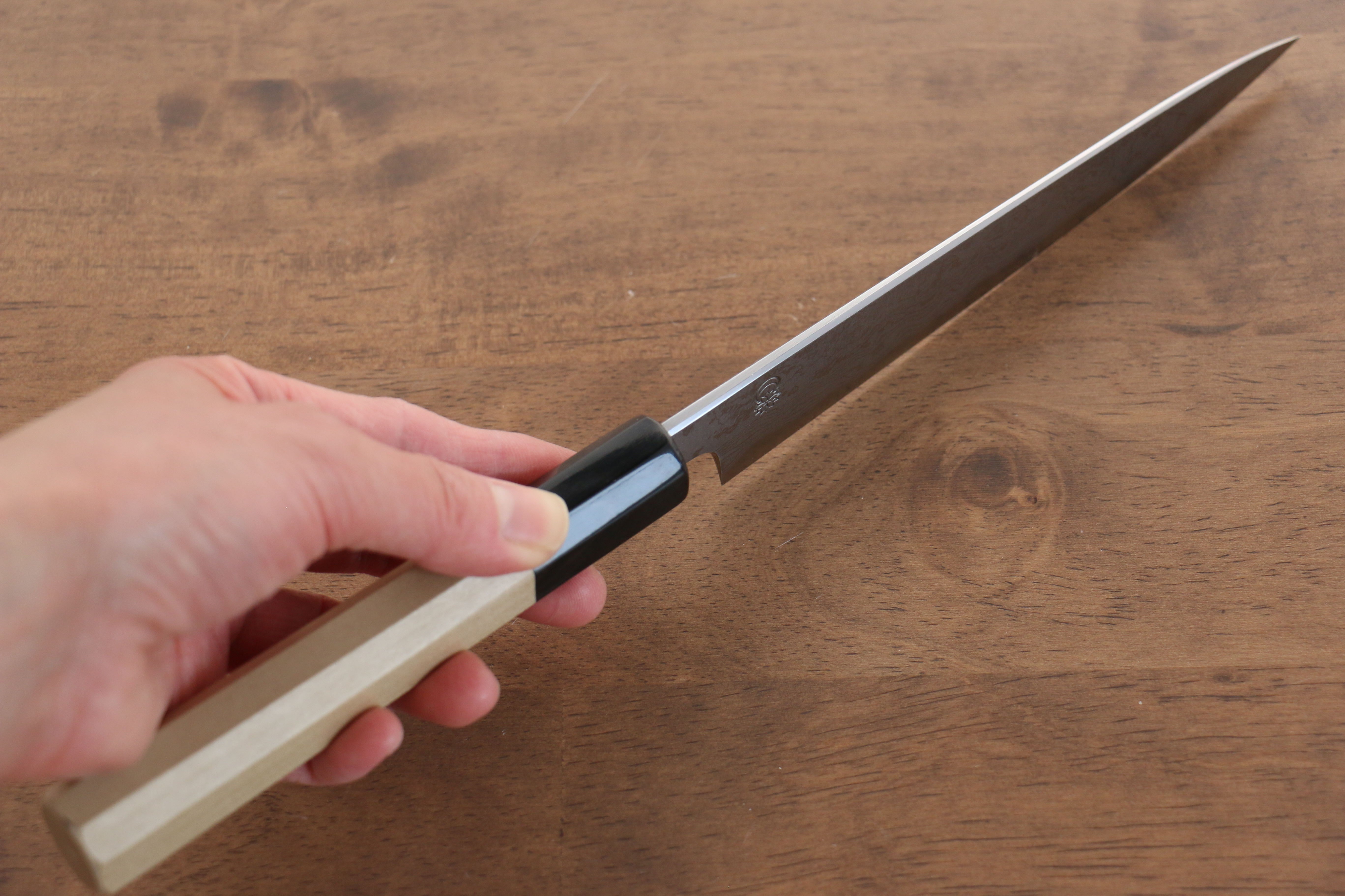 Premium Kikuzuki Blue Steel No.1 Damascus Petty Knife 150mm - Japanese Kitchen Utility Knife with Magnolia Wood Handle - Perfect for Slicing, Dicing & Precision Cutting in Professional & Home Kitchens