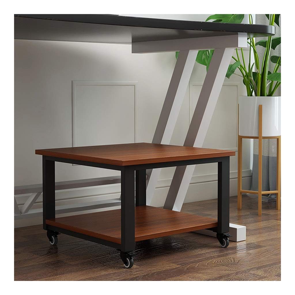 OMIDM Mobile Printer Stand with 4 Wheels - Heavy Duty Under Desk Printer Table for Mini 3D Printers (Black, 40x40x28cm) - Perfect for Home Office, Studio & Small Workspace Organization