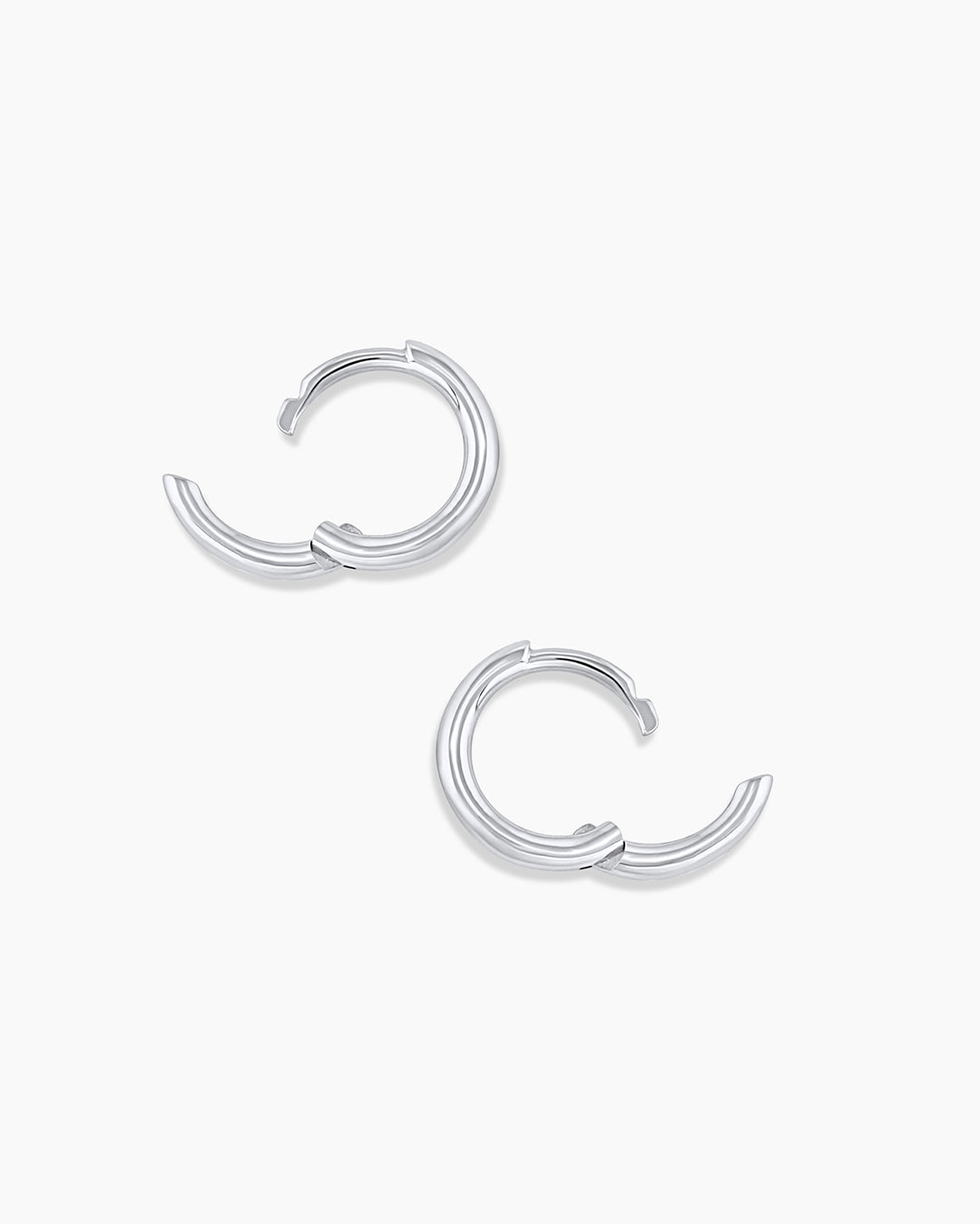 14K White Gold Classic Huggie Hoop Earrings for Women - Minimalist Everyday Jewelry for Work, Date & Special Occasions