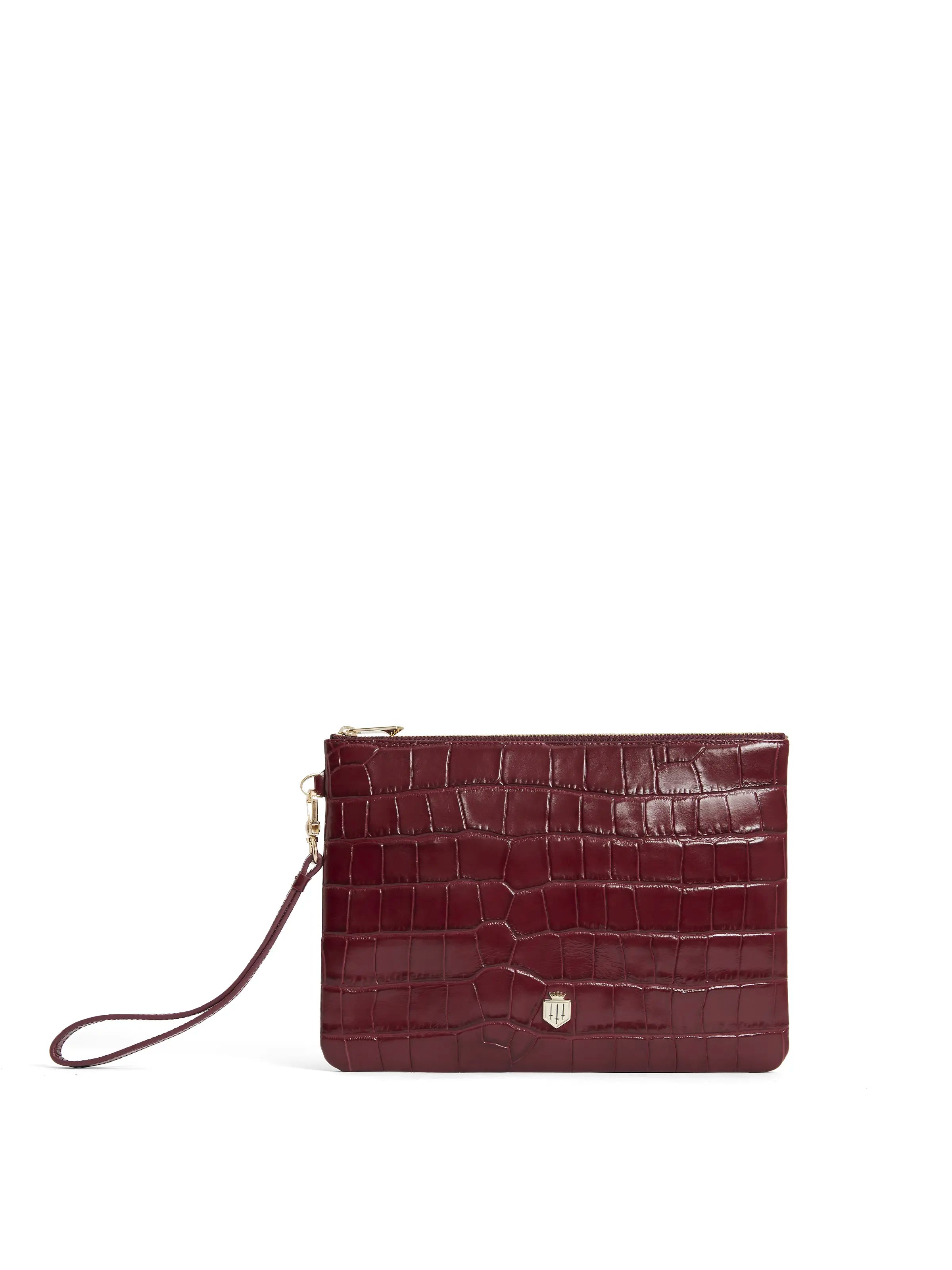 Highbury Clutch Ruby Croc - Stylish Women's Handbag for Evening Parties, Date Nights & Special Occasions