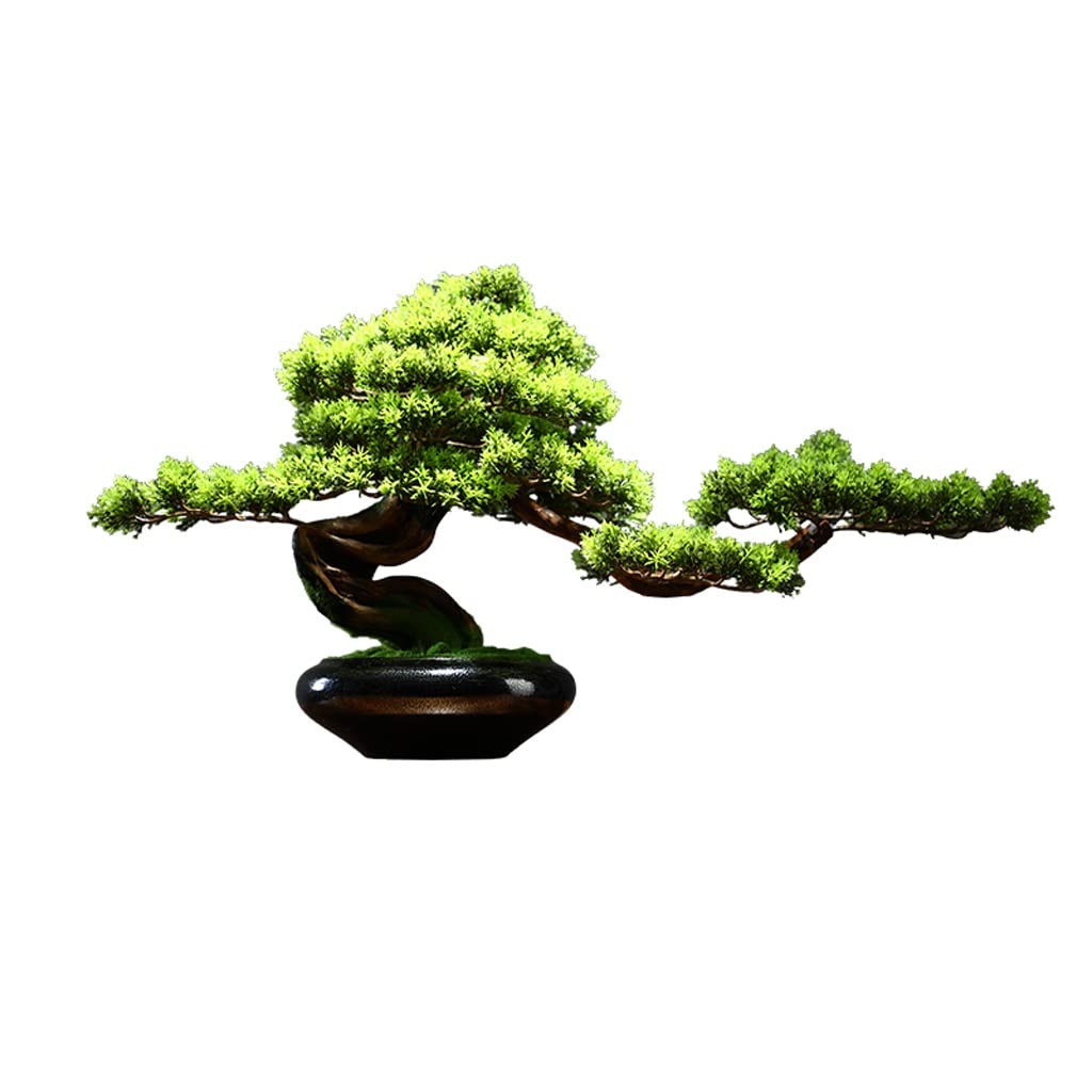 GUOQUN-SHOP Artificial Bonsai Pine Tree - Realistic Fake Potted Plant for Home, Office, Room & Garden Decor - Low Maintenance Indoor Greenery for Living Room, Desk & Shelf Decoration