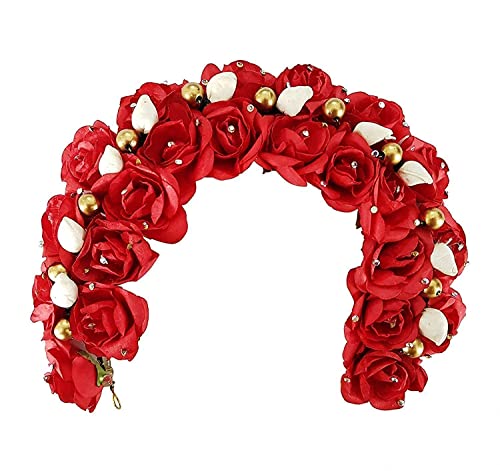 INAAYA Women's Floral Hair Gajra - Elegant Wedding Bun Maker & Bridal Hair Accessory (Style M9) - Perfect for Indian Weddings, Festivals & Special Occasions