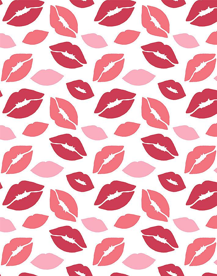 Nathan Turner Kiss My A Wallpaper - Vibrant Red Peel and Stick Wallpaper for Bedroom, Living Room & Home Decor
