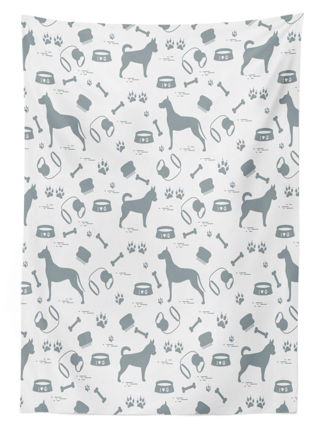 Ambesonne Dog Lover Outdoor Tablecloth - Washable Picnic Table Cover with Pet Silhouette Design (58