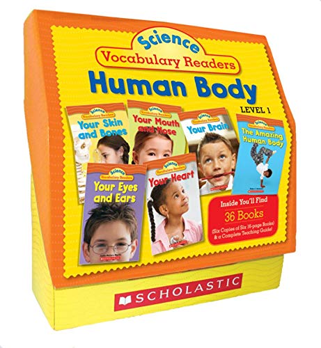Science Vocabulary Readers Set: Human Body - 36 Nonfiction Books for Kids to Build Vocabulary (6 Copies Each of Eyes & Ears, Nose & Mouth, Skin & Bones) - Perfect for Classroom Learning & Homeschooling