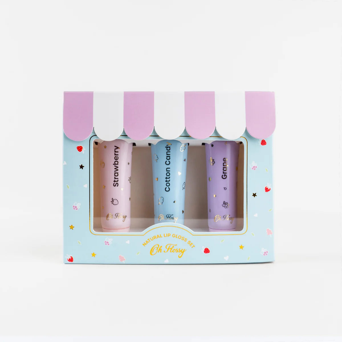 Oh Flossy Natural Lip Gloss Set - 6 Vegan & Cruelty-Free Moisturizing Lip Glosses for Women, Perfect for Daily Wear & Special Occasions