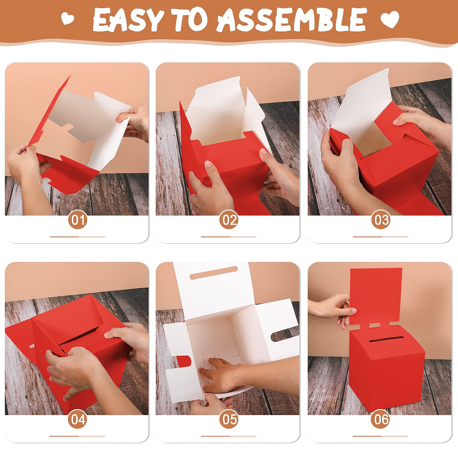 12 Pcs Ballot Box Raffle Box Donation Box for Fundraising - 6x6x6 Inch Cardboard Box with Ticket Slot & Removable Header - Perfect for Charity Events, Voting Contests, Business Card Collection (Bright Colors) - Ideal for Schools, Churches, and Community Fundraisers