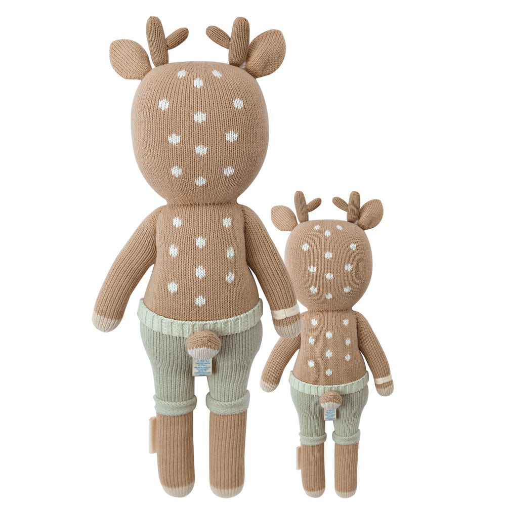 Cuddle+Kind Elliott the Fawn Plush Toy - Hand-Knit Organic Cotton Stuffed Animal for Kids & Babies | Perfect for Nursery Decor, Baby Shower Gifts & Cuddling Comfort