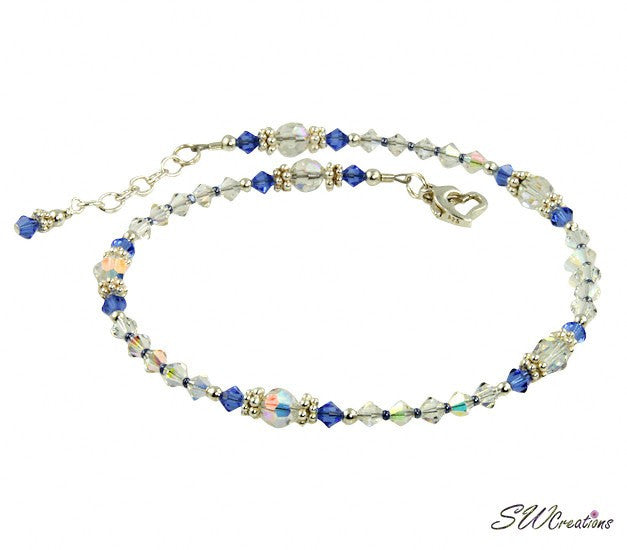Elegant Blue Sapphire Wedding Anklet – Shimmering Bridal Jewelry for 'Something Blue' Tradition | Perfect for Bridal Showers, Weddings & Honeymoons