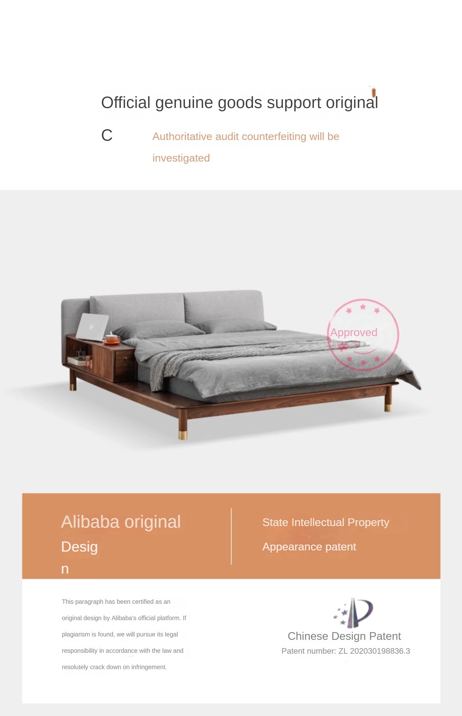 Premium Black Walnut Solid Wood Bed Frame - Luxury Multifunctional Soft Bed for Master Bedroom & Guest Room - Modern & Stylish Home Furniture