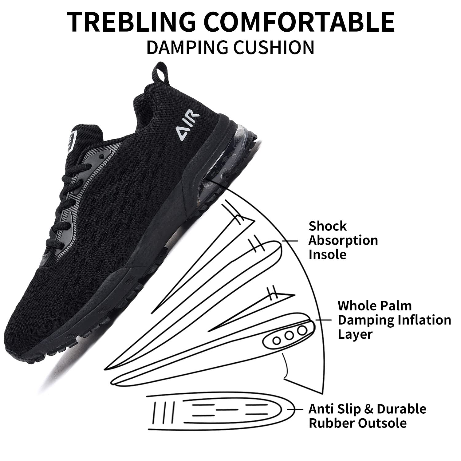 M MAGPER Men's Air Running Shoes - Lightweight Athletic Sneakers for Walking, Jogging, Tennis | Non-Slip Comfortable Design | US Sizes 7-12.5 D(M) | Perfect for Gym Workouts, Daily Training & Outdoor Activities