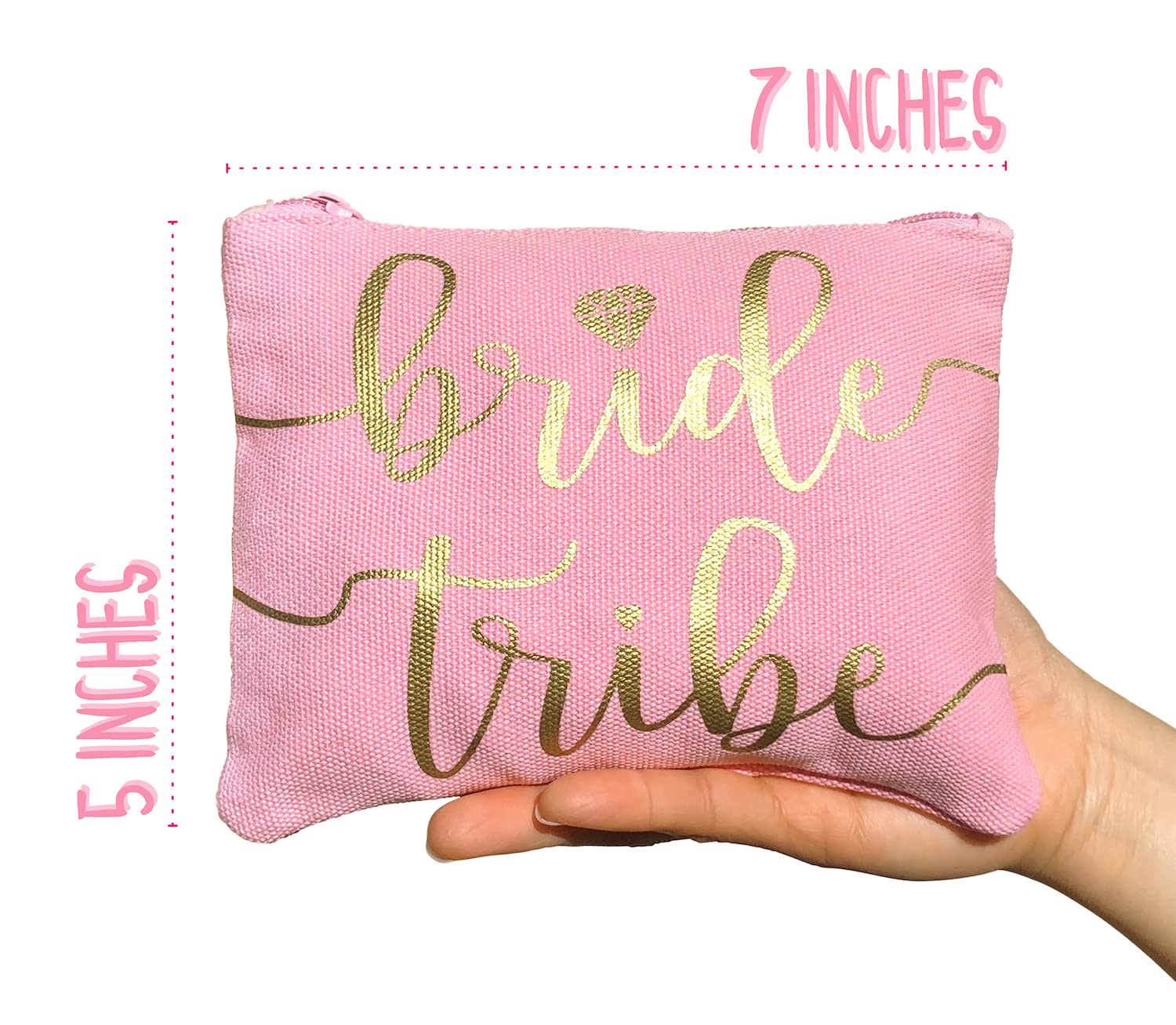 Bride Tribe Makeup Bags Set of 3 - Wedding Party Favors for Bridesmaids, Bachelorette Party & Bridal Shower | Cosmetic & Toiletries Travel Bag, Wedding Survival Kit, Hangover Kit, Keepsake Gift (Blush Pink) - Perfect for Destination Weddings, Girls' Trips & Spa Weekends