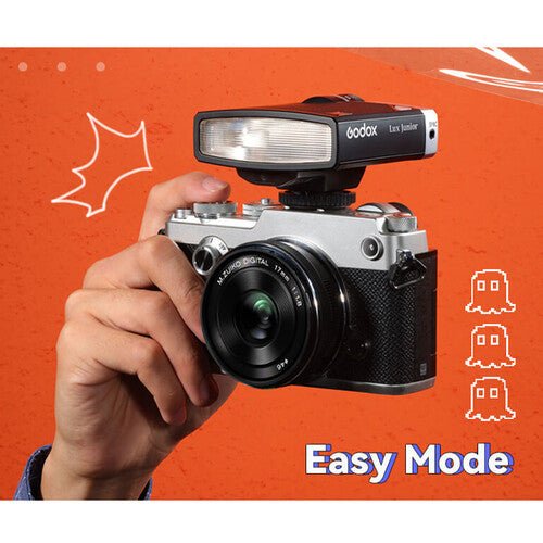 Godox Lux Junior Retro Camera Flash (White) - Vintage Style Flash for Canon, Nikon, Sony DSLR - Perfect for Wedding, Portrait & Street Photography