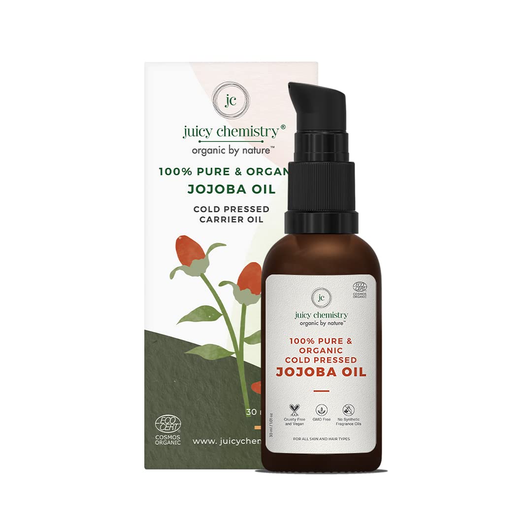 Organic Jojoba Oil 30ml - 100% Pure Cold Pressed Virgin Carrier Oil for Skin, Hair & Nails | Rich in Vitamin E & Ceramides | Deeply Moisturizing Anti-Aging Treatment | Perfect for Dry Skin, Hair Care & DIY Beauty Recipes