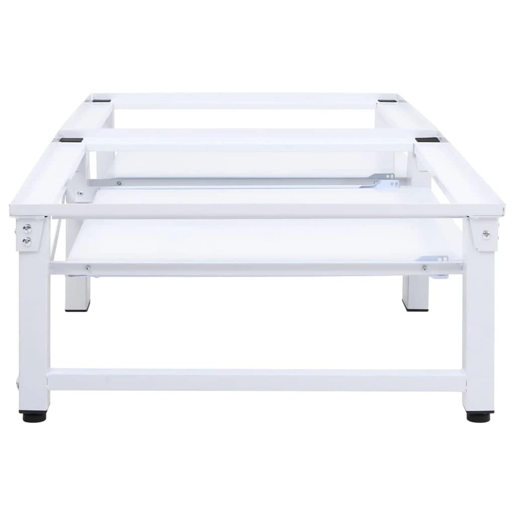 vidaXL Washing Machine Stacking Kit with Pull-Out Shelf | Heavy Duty Washer Dryer Pedestal Stand | Space Saving Laundry Raiser for Home & Apartment | Perfect for Small Laundry Rooms and Tight Spaces